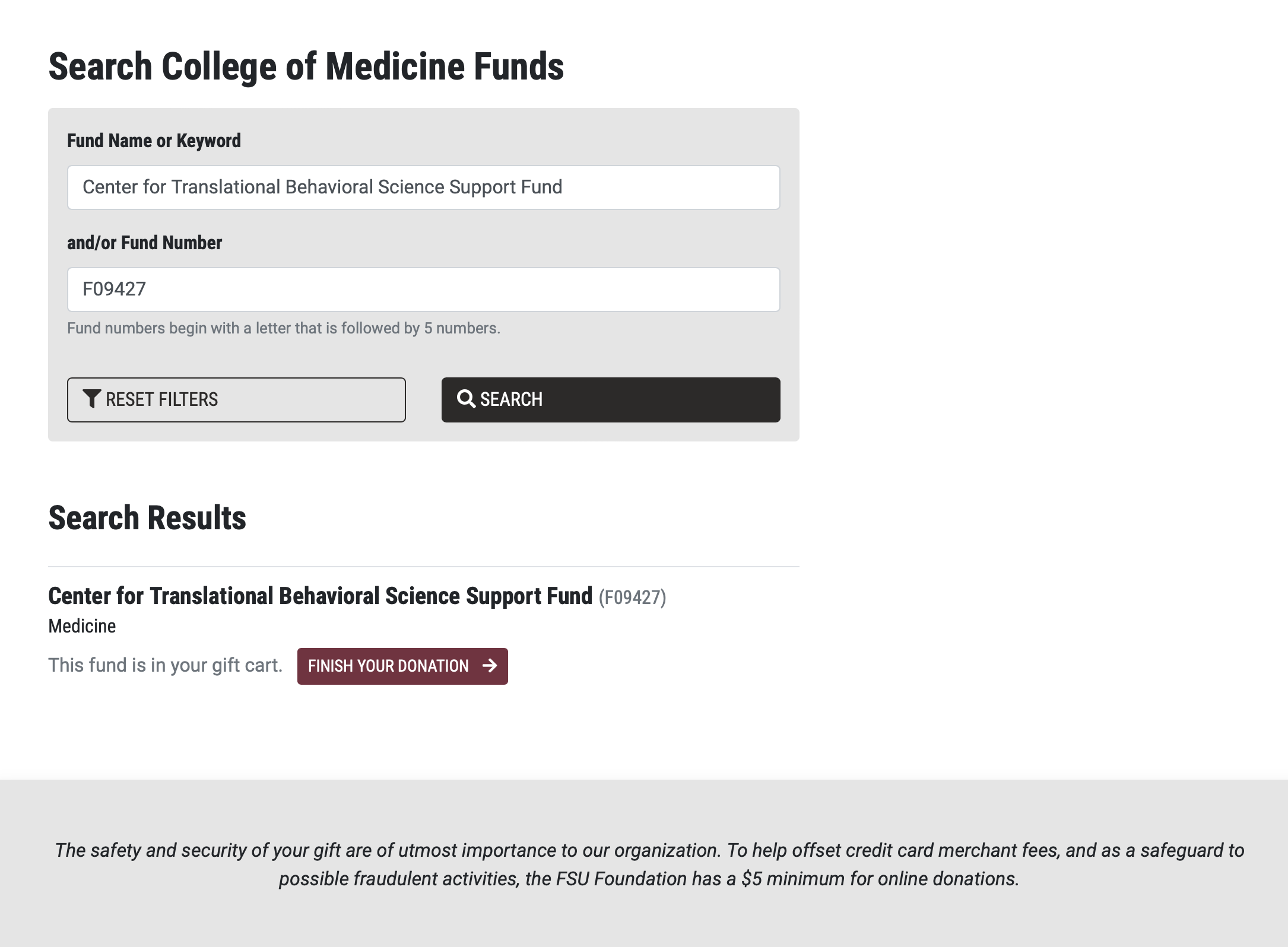 "Search for Fund F09427"